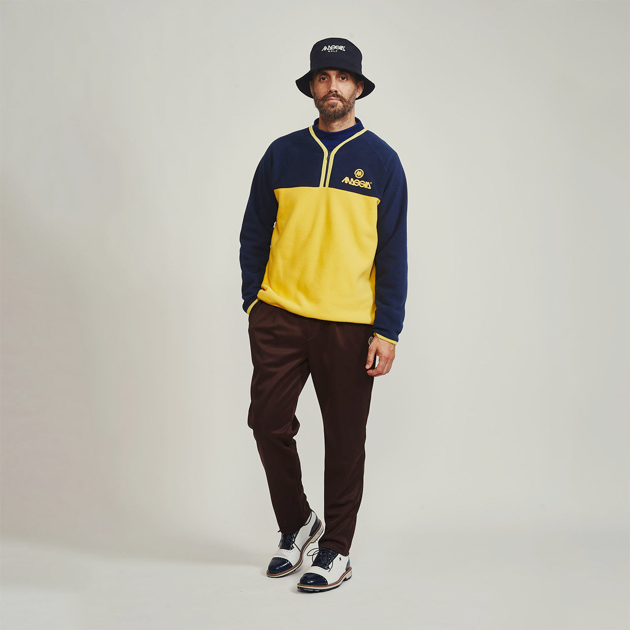 QUARTER ZIP V NECK COLOR BLOCK