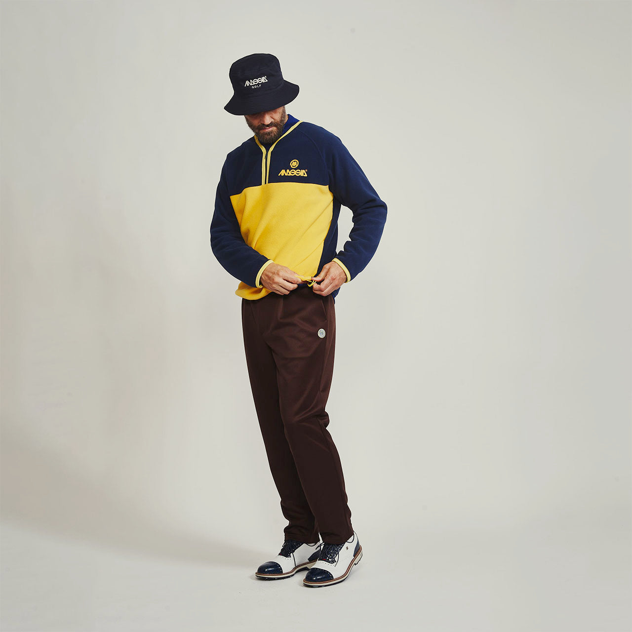 QUARTER ZIP V NECK COLOR BLOCK